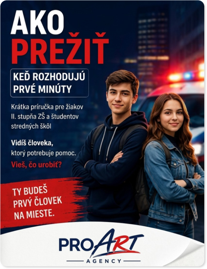 Infografika k 1. kroku programu Ako prežiť zameraná na bezpečnosť na mieste nehody a vyhodnotenie rizikových situácií.